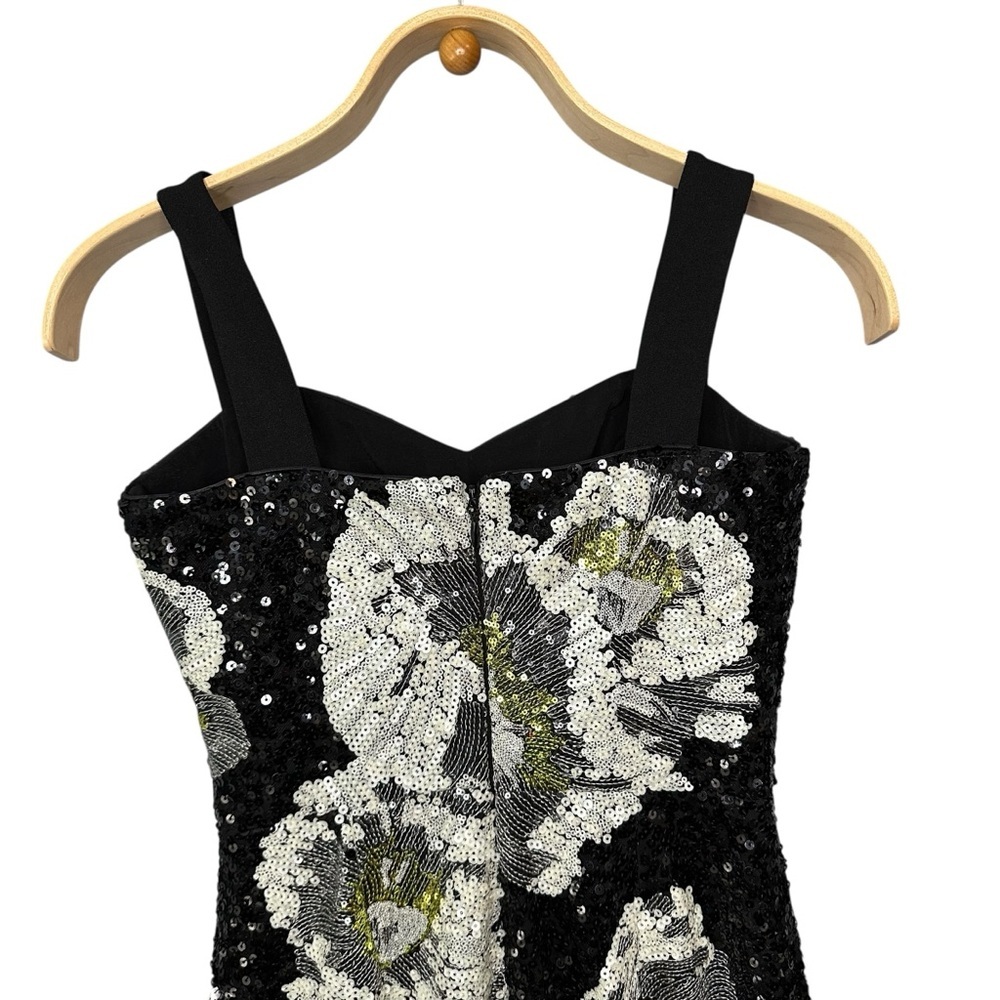 Dress the Population Nicole Black Sequin Floral Print Dress. Sz: S - Picture 9 of 13